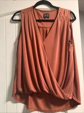 Draped V-Neck Sleeveless Camisole in Rust